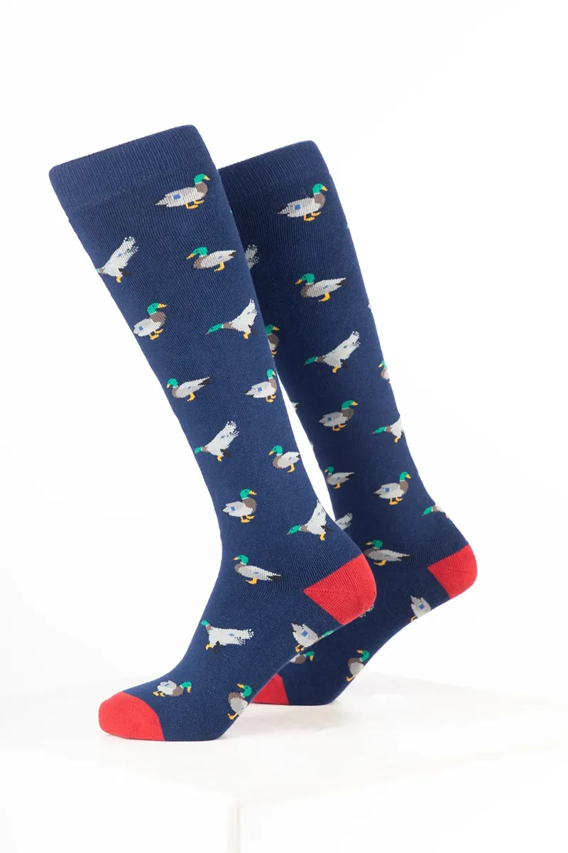 Rydale Women's Bird Welly Socks Pack of 10 - Duck Denim-1