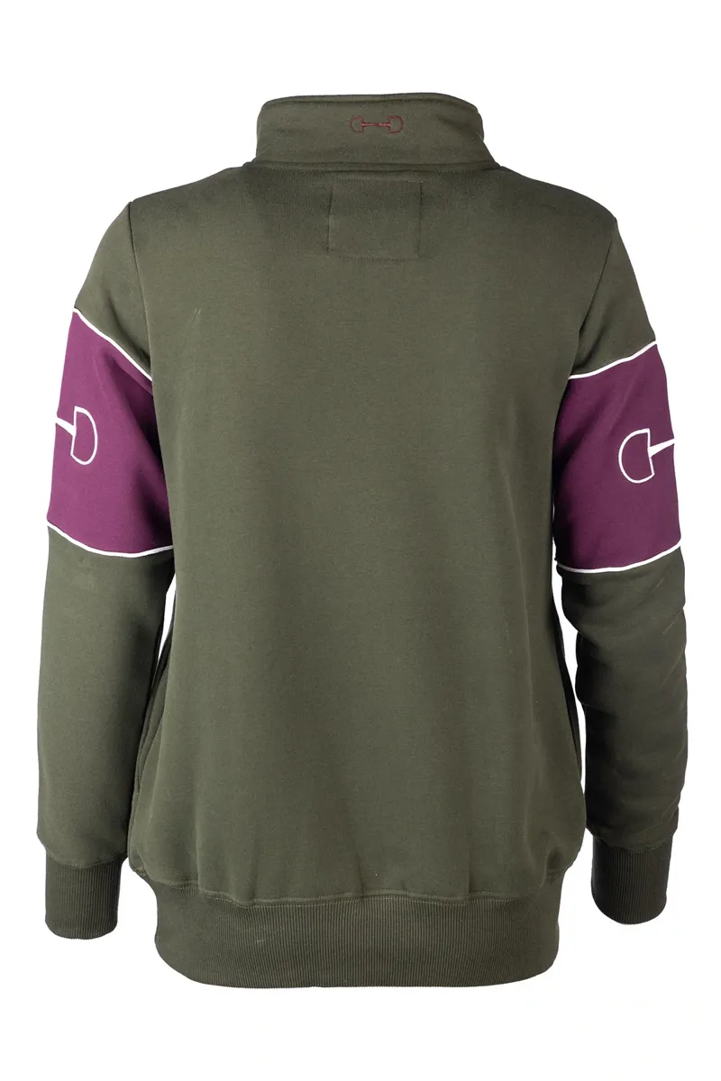 Rydale Ladies Byland Snaffle Sweatshirt - Olive/Berry-1