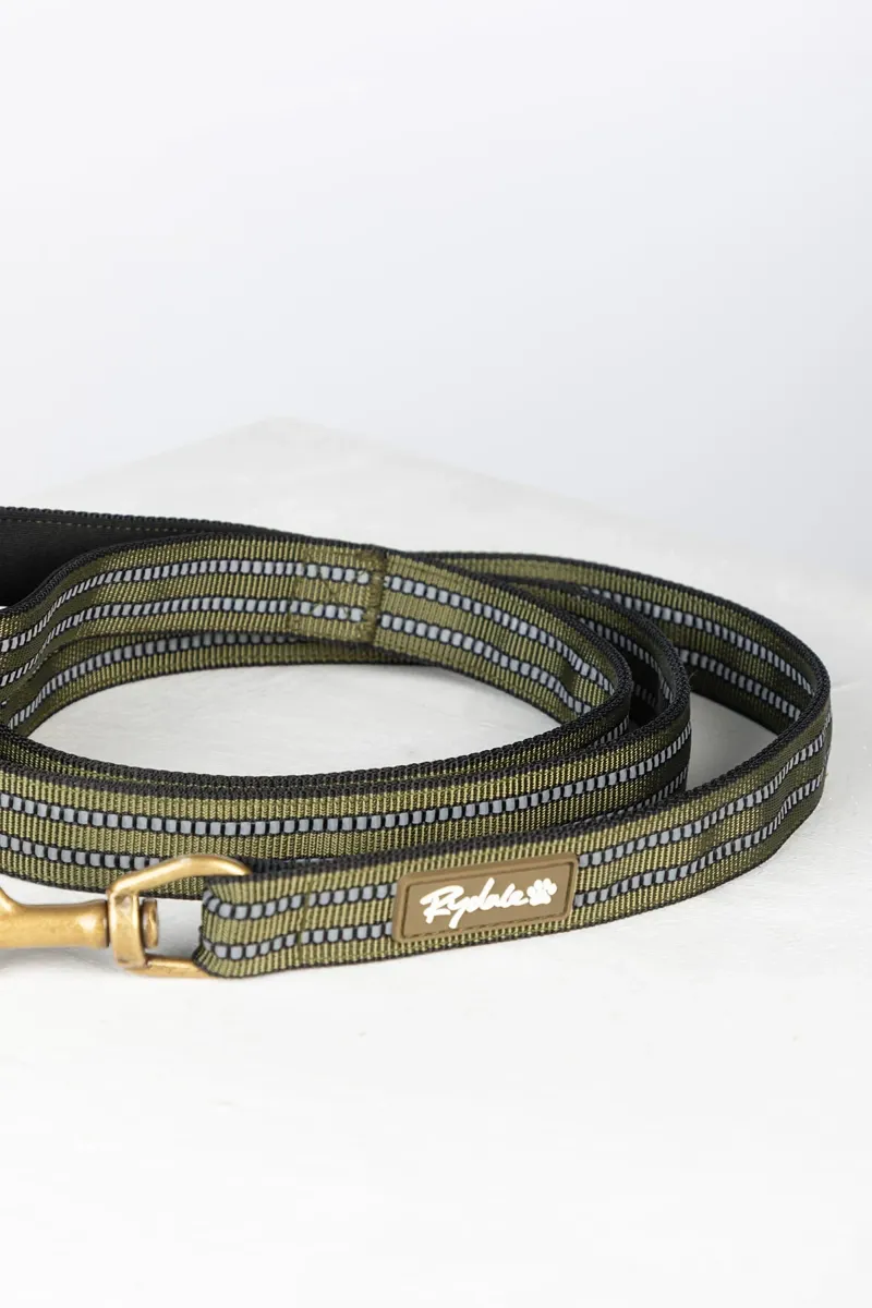 Rydale Reflective Yapham Dog Lead - Olive-2