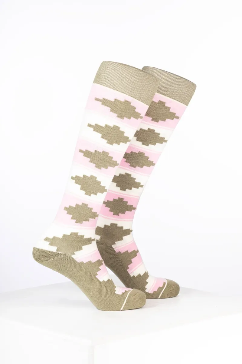 Rydale Womens Bamboo Rich Polo Belt Riding Socks Pack of Ten - Polo Cream/Soft Pink/Light Olive