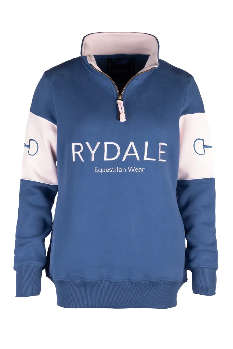 Rydale Ladies Byland Snaffle Sweatshirt - Mid Blue/Pale Pink