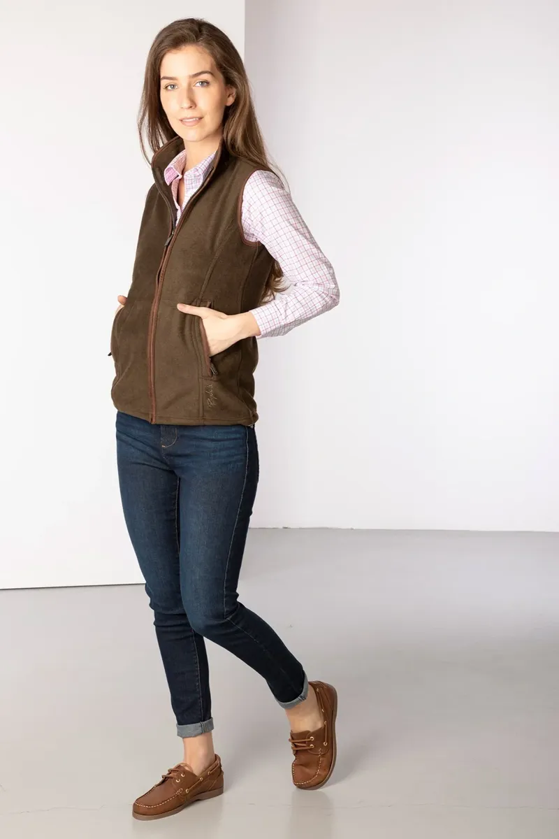 Rydale Ladies Huggate Premium Fleece Waistcoat - Bark-2