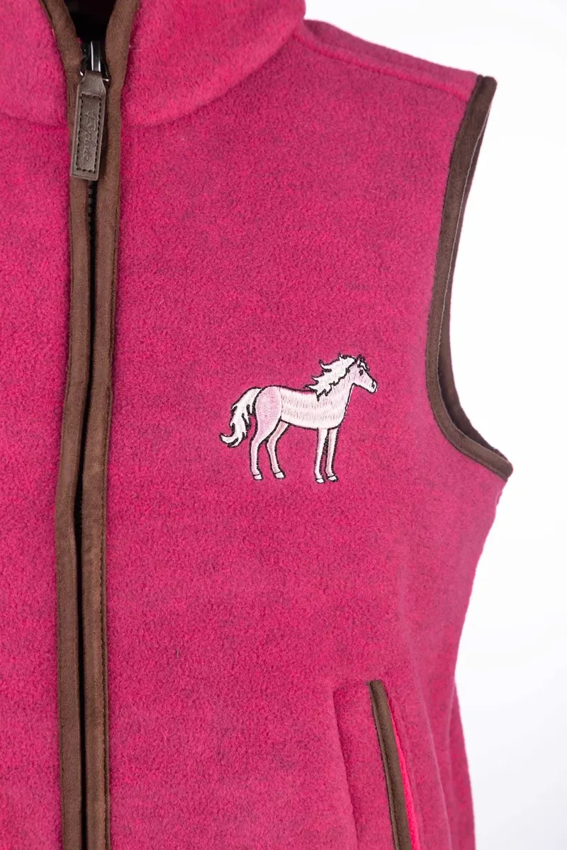Rydale Junior Huggate Fleece Waistcoat - Horse Pink-2