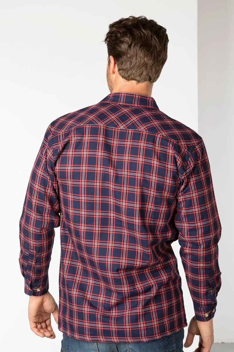 Rydale Men's Fleece Lined Shirt - Navy/Red-2
