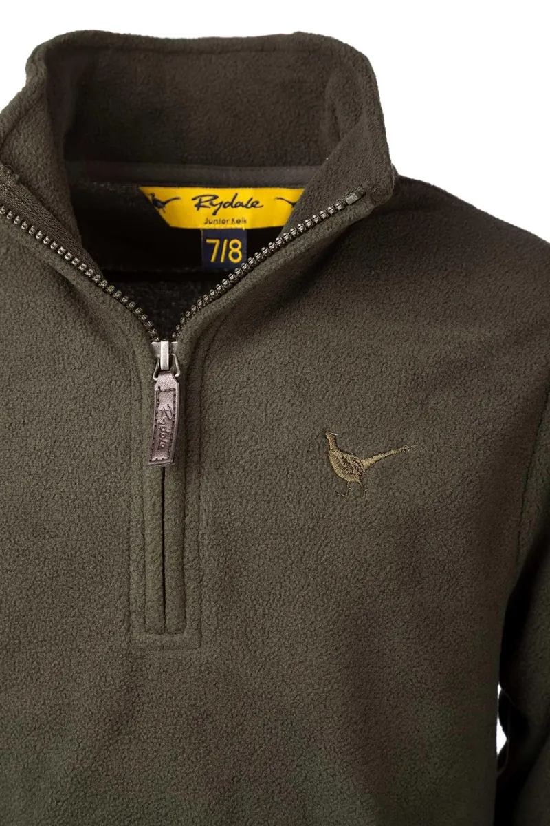 Rydale Kids Kelk Overhead Pheasant Fleece - Dark Khaki-2