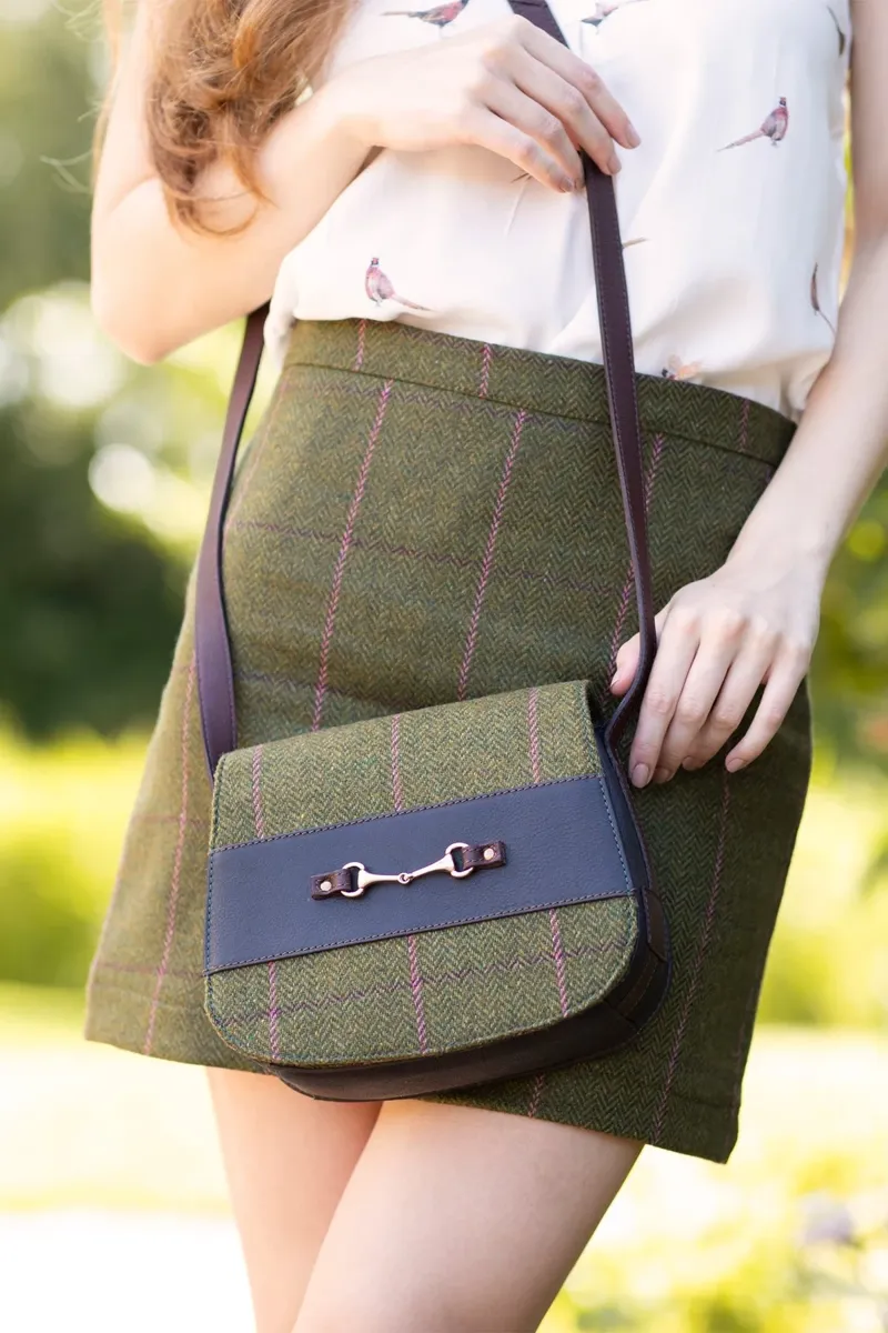 Rydale Ladies Helmsley Tweed Saddle Bag - Dark Green-2