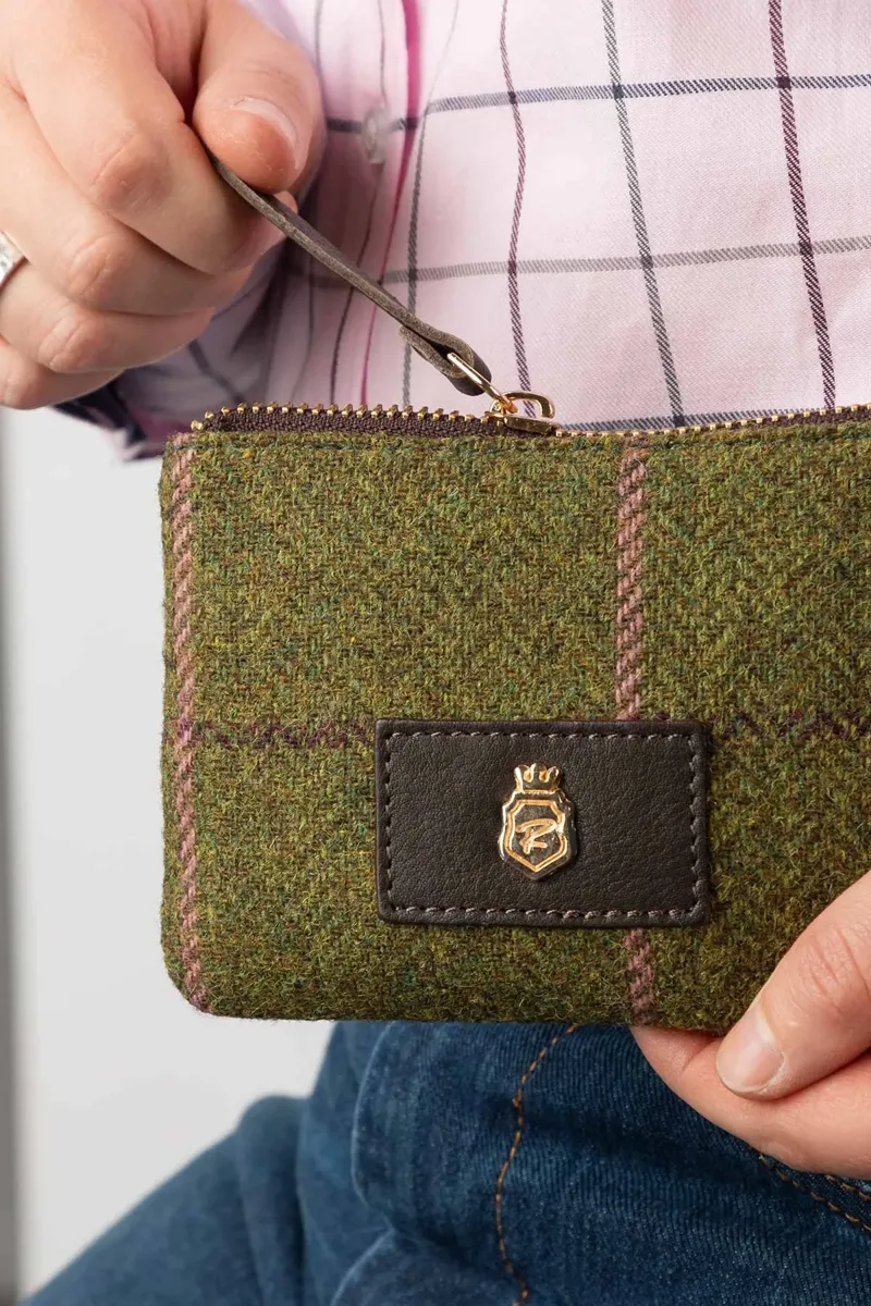 Rydale Ladies Helmsley Tweed Coin Purse - Dark Green-4
