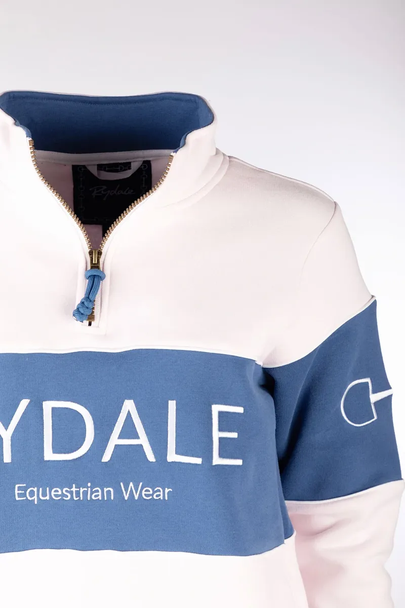 Rydale Ladies Byland Snaffle Sweatshirt - Pale Pink/Mid Blue/Pale Pink-3