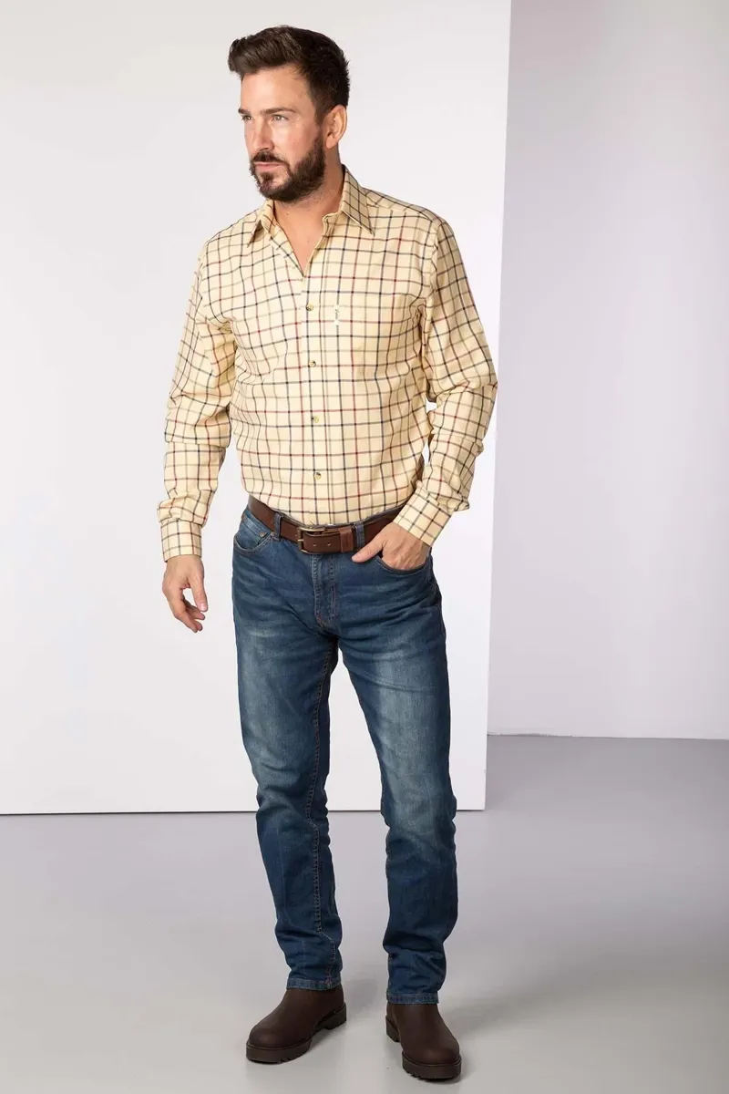 Rydale Men's Ebberston Country Checked Shirt - Sand-4