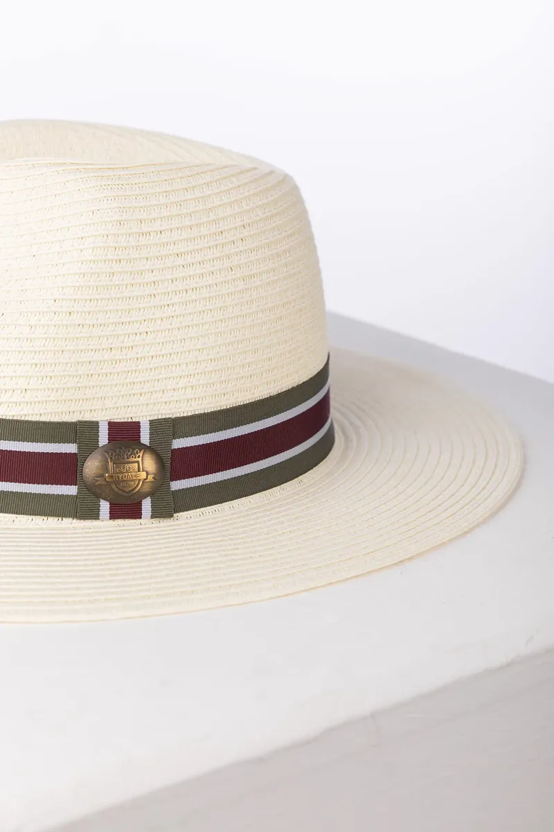 Rydale Malton Men's Panama Hat - Olive/Wine Stripe-1