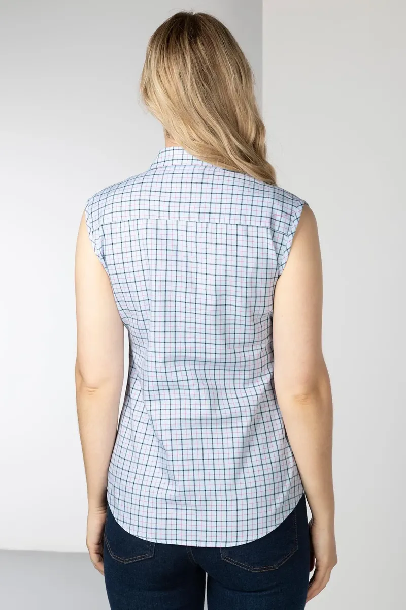 Rydale Ladies Ellie II Hannah Sleeveless Country Shirt - Blue-4