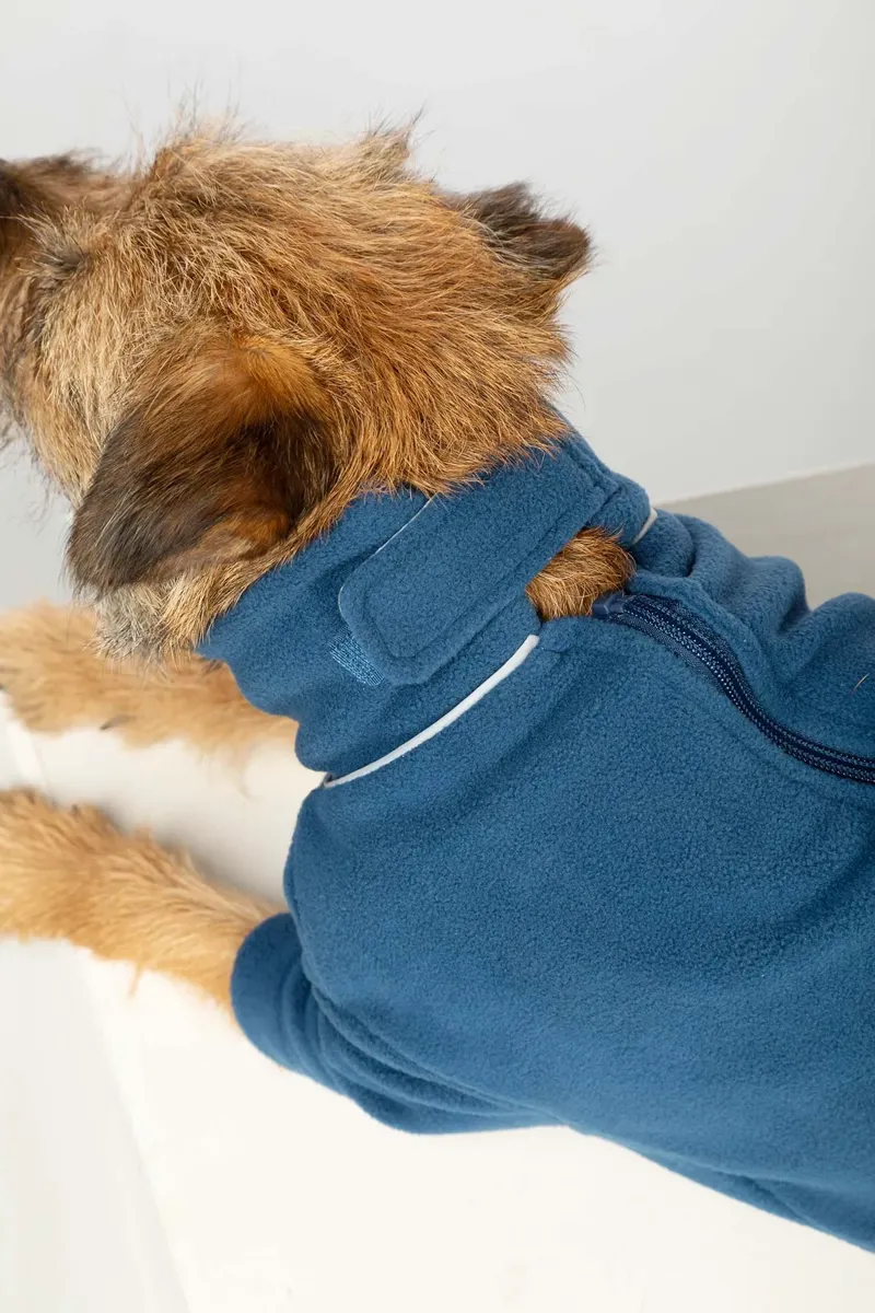 Rydale Yapham Fleece Dog Jumper - Denim-2