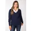 Rydale Ladies Emma V Neck Cable Knit Jumper - Navy