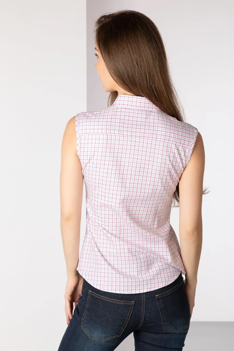 Rydale Ladies Ellie II Hannah Sleeveless Country Shirt - Pink-4