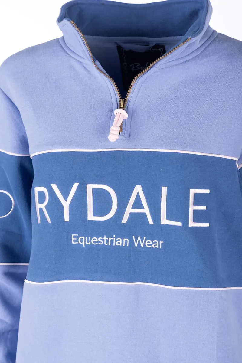 Rydale Ladies Byland Snaffle Sweatshirt - Pale Blue/Mid Blue/Pale Blue-2