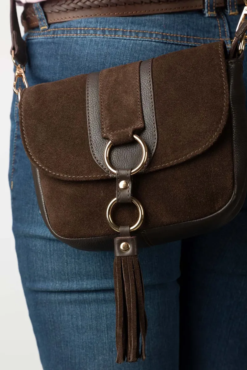 Rydale Ladies Helmsley Suede Cross Body Bag - Brown-4