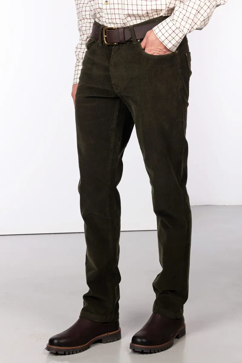 Rydale Men's Straight Leg Corduroy Trousers - Rupert - Khaki-1