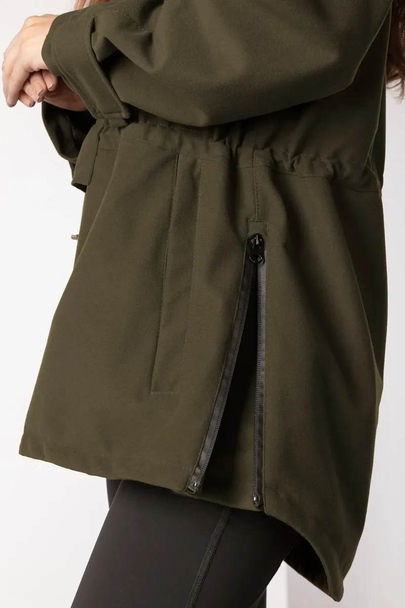 Rydale Ladies Danby Long Performance Shooting Smock - Dark Olive-2