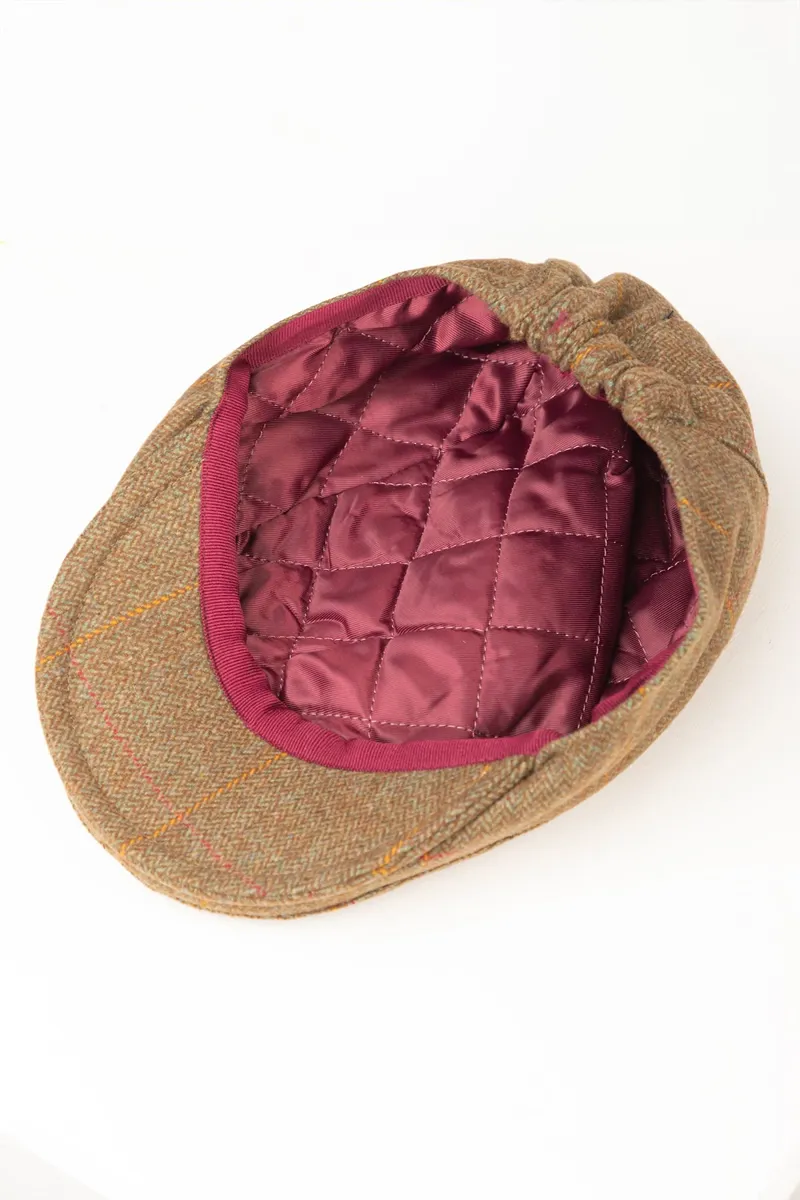 Rydale Terrington Tweed Flat Cap - Brown Check-3
