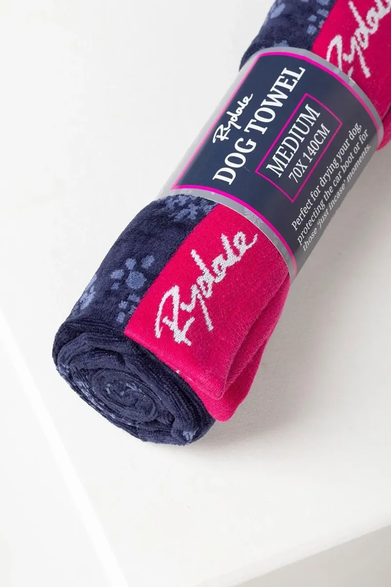 Rydale Medium Dog Yapham Drying Towel - Navy-1