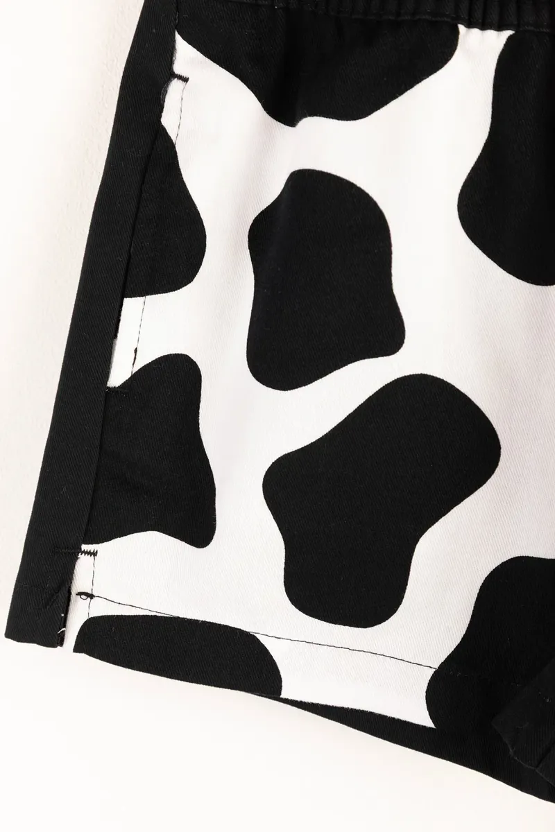 Rydale Girls Quartered Cotton Cow Shorts - Black/White-3