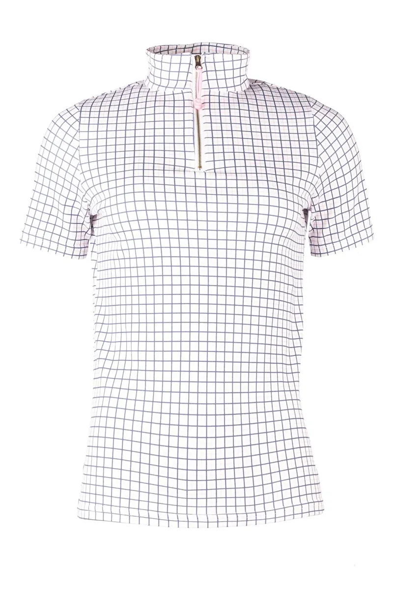 Rydale Ladies Foxholes Short Sleeved 1/4 Zip Top - Ellie Navy