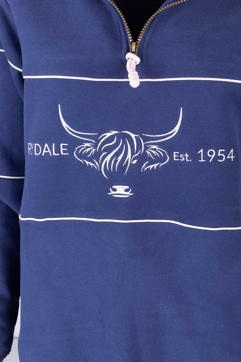 Rydale Ladies Byland Highland Cow Sweatshirt - Denim-2