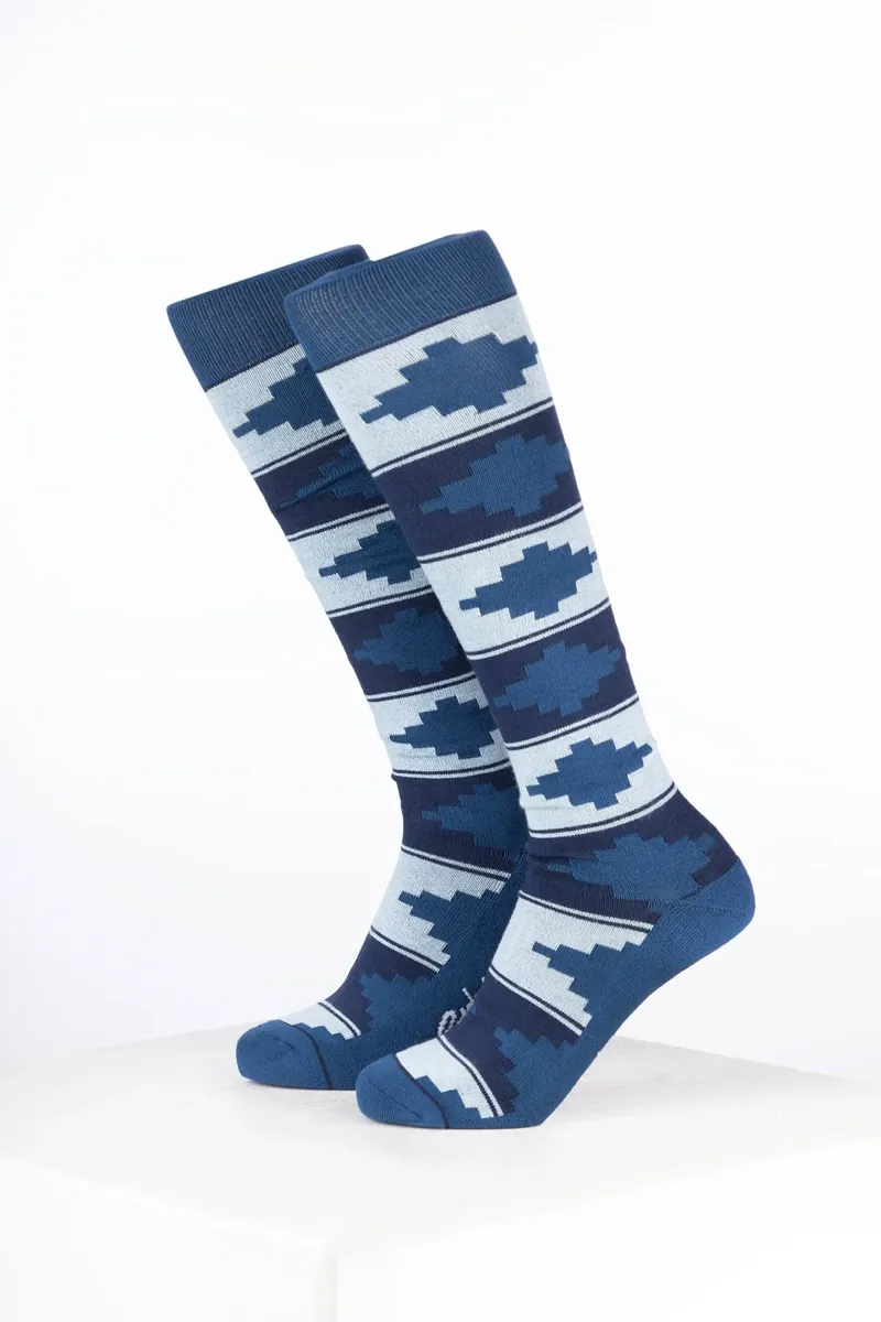 Rydale Womens Bamboo Rich Polo Belt Riding Socks Pack of Ten - Polo Navy/Soft Blue/Mid Blue-1