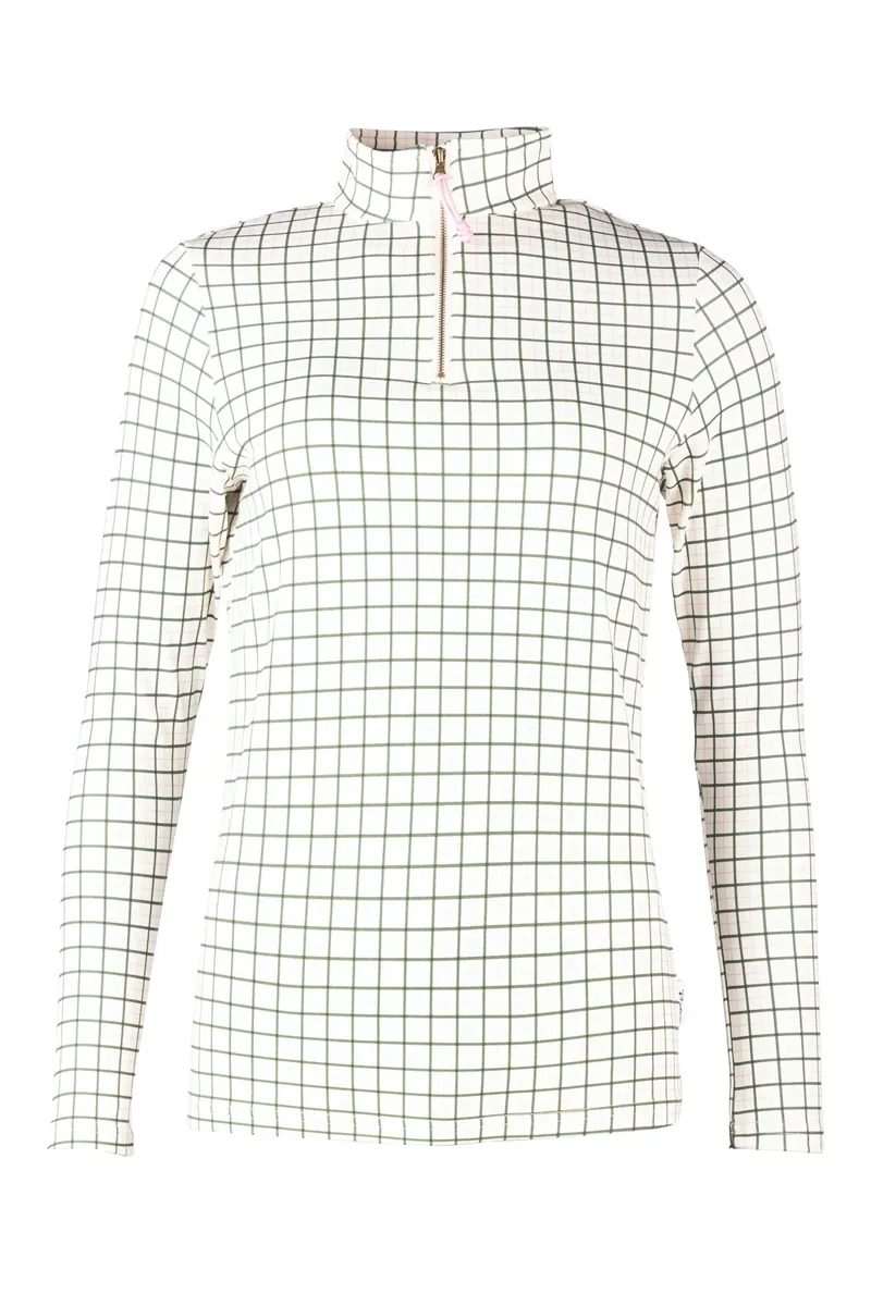Rydale Ladies Foxholes Long Sleeved 1/4 Zip Top - Ellie Olive