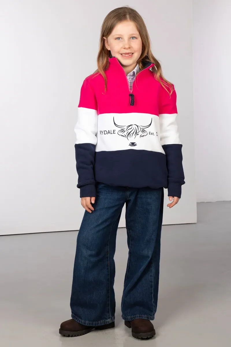 Rydale Byland Kids Sweatshirt - Navy/White/Bonbon-5