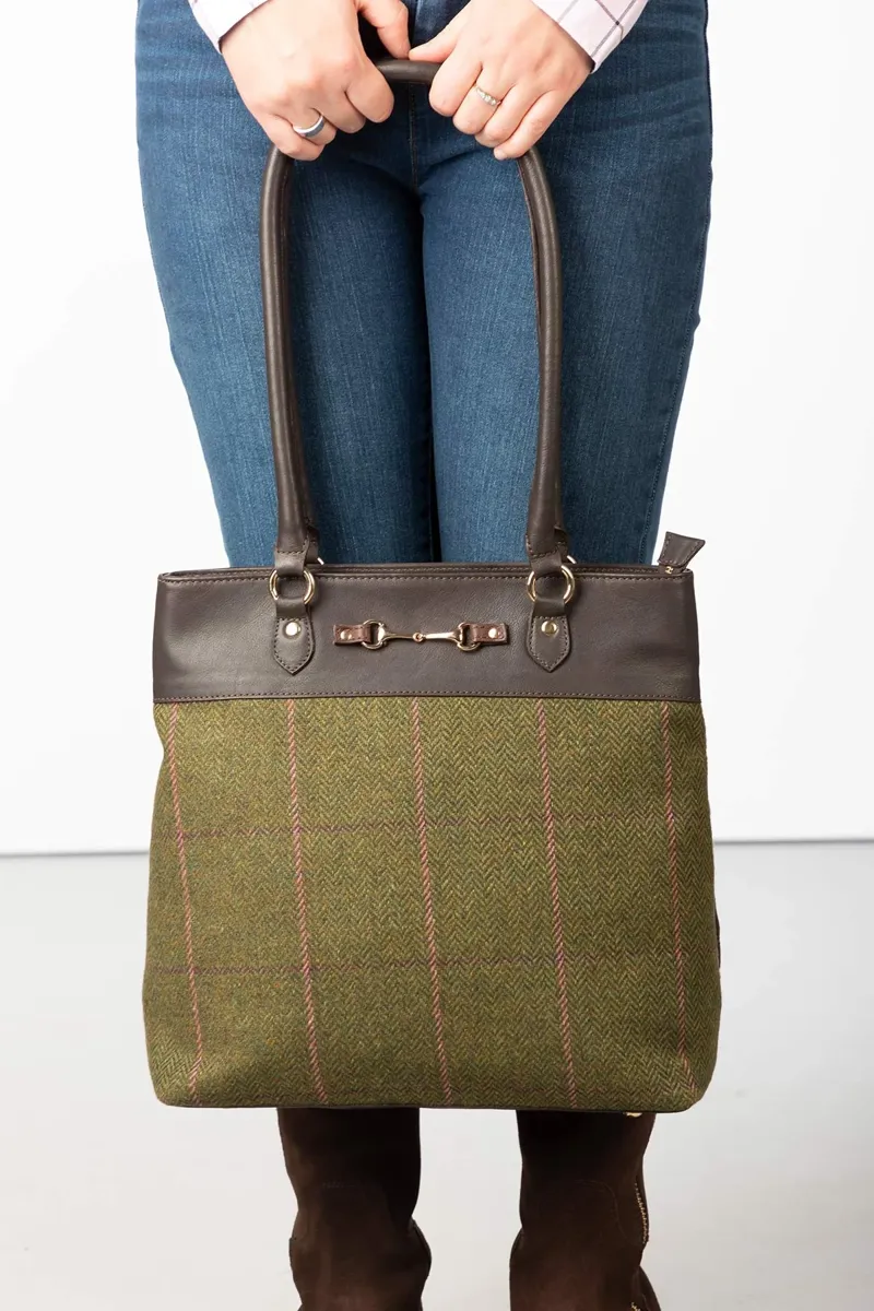 Rydale Ladies Helmsley Tweed Tote Bag - Dark Green-8