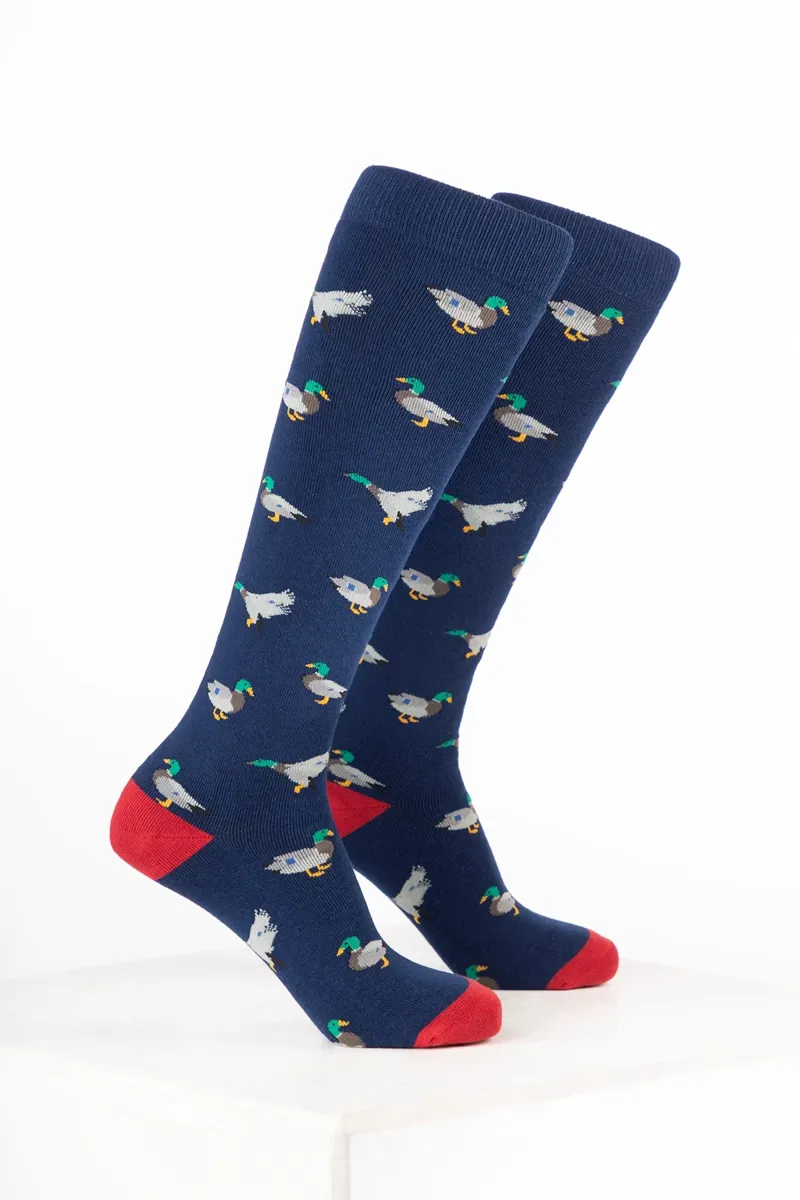Rydale Women's Bird Welly Socks Pack of 10 - Duck Denim