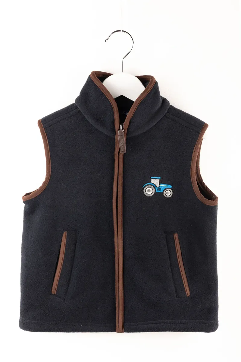Rydale Huggate Kid's Mini Fleece Waistcoat - Tractor Ink/Blue