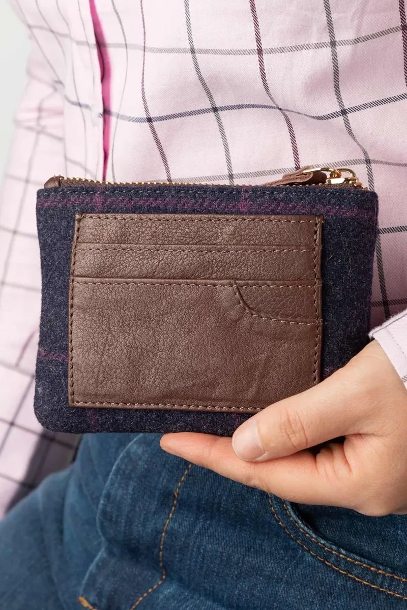 Rydale Ladies Helmsley Tweed Coin Purse - Navy Tweed-3