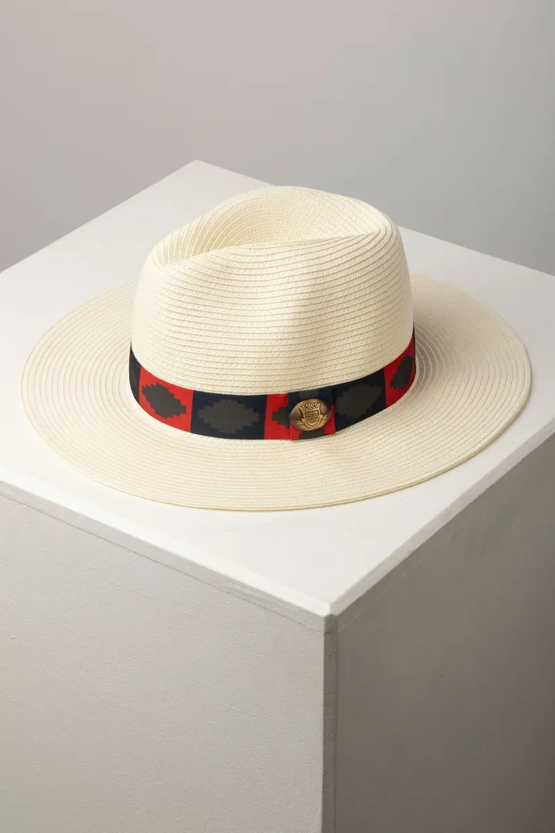 Rydale Malton Men's Panama Hat - Navy/Red