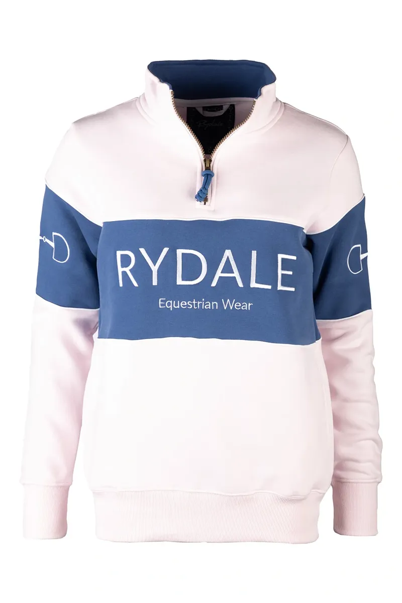 Rydale Ladies Byland Snaffle Sweatshirt - Pale Pink/Mid Blue/Pale Pink