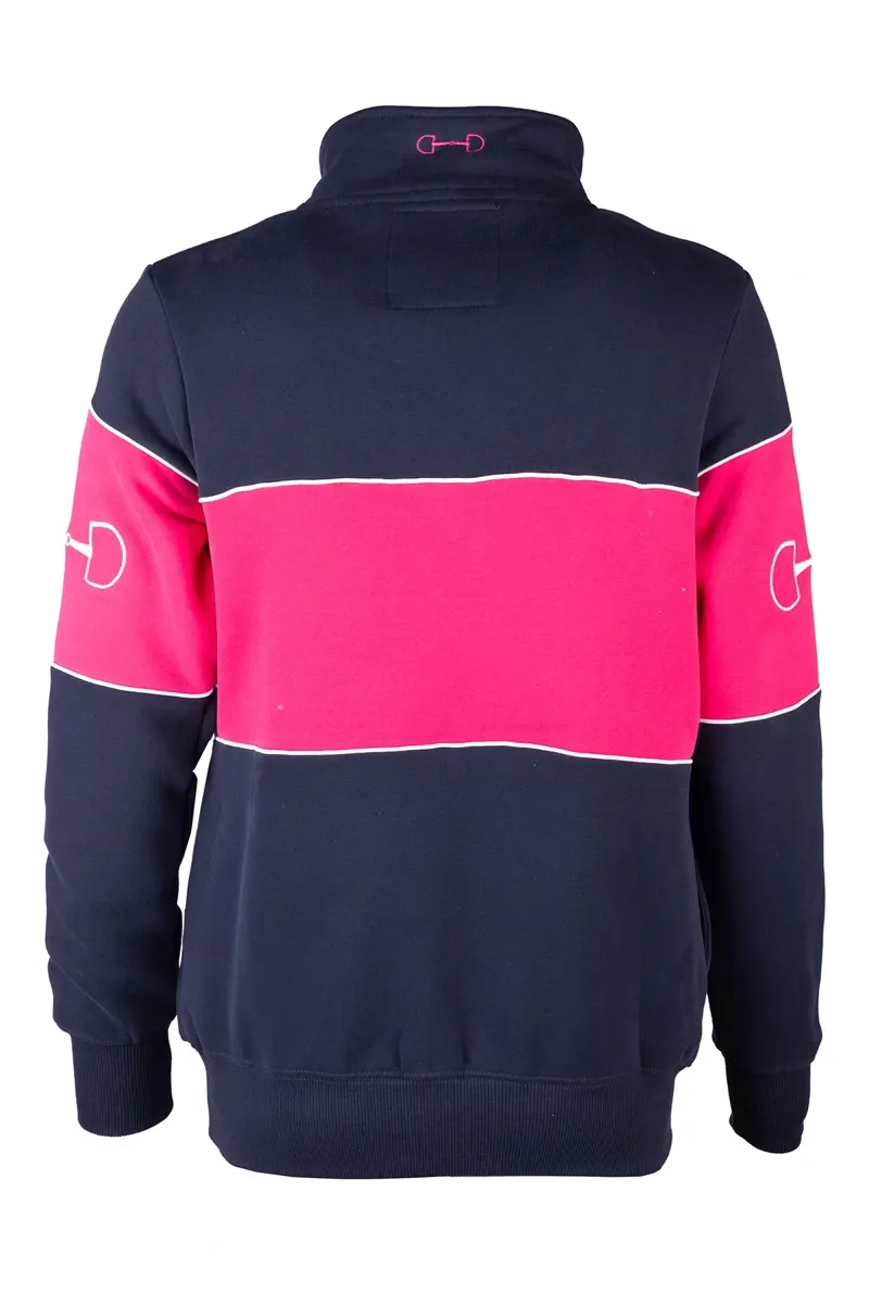 Rydale Ladies Byland Snaffle Sweatshirt - Navy/Bonbon/Navy-1