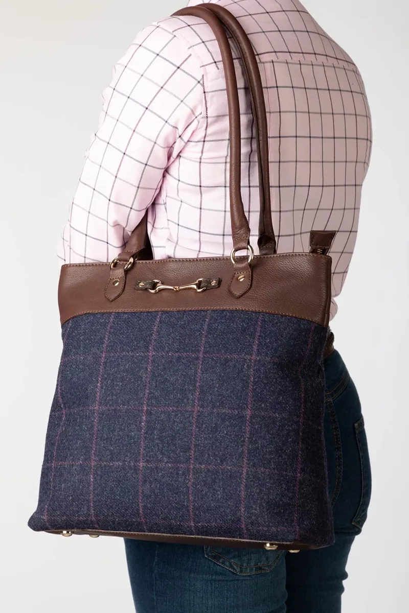 Rydale Ladies Helmsley Tweed Tote Bag - Navy Tweed-5