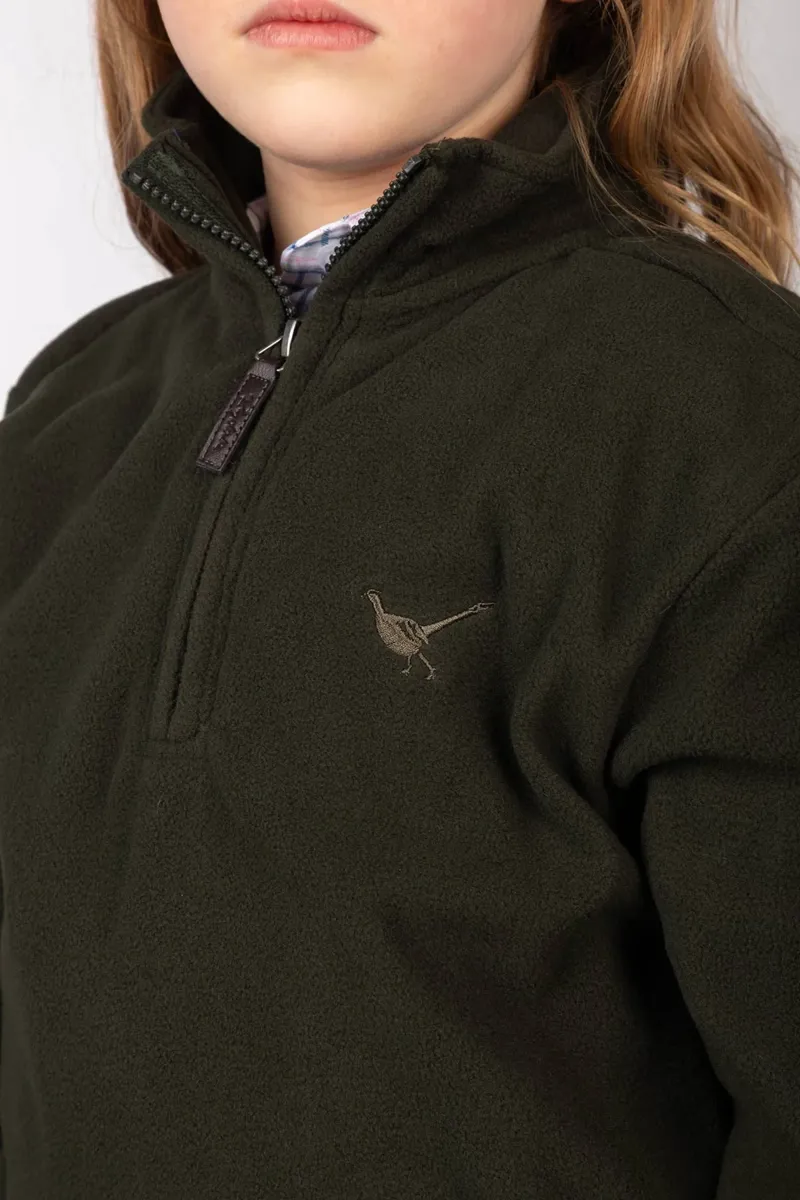 Rydale Kids Kelk Overhead Pheasant Fleece - Dark Khaki-6