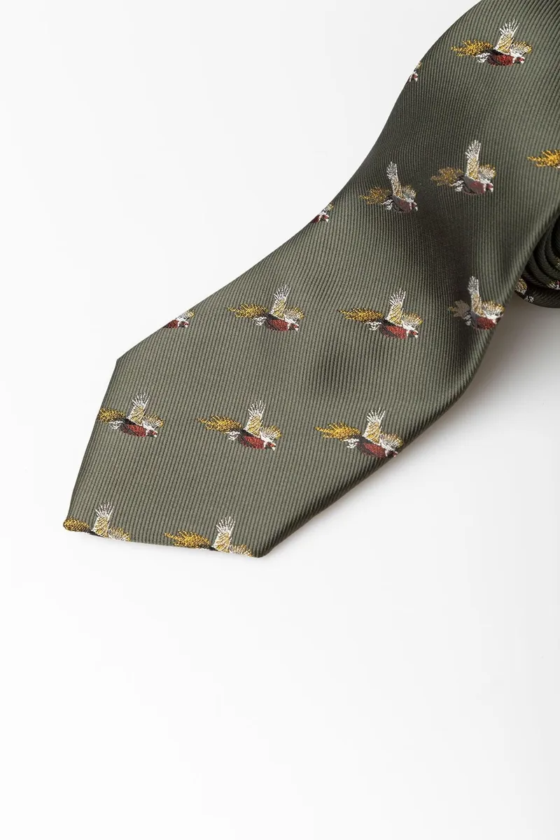 Rydale Men's Danby Flying Pheasant Shooting Tie - Olive-1