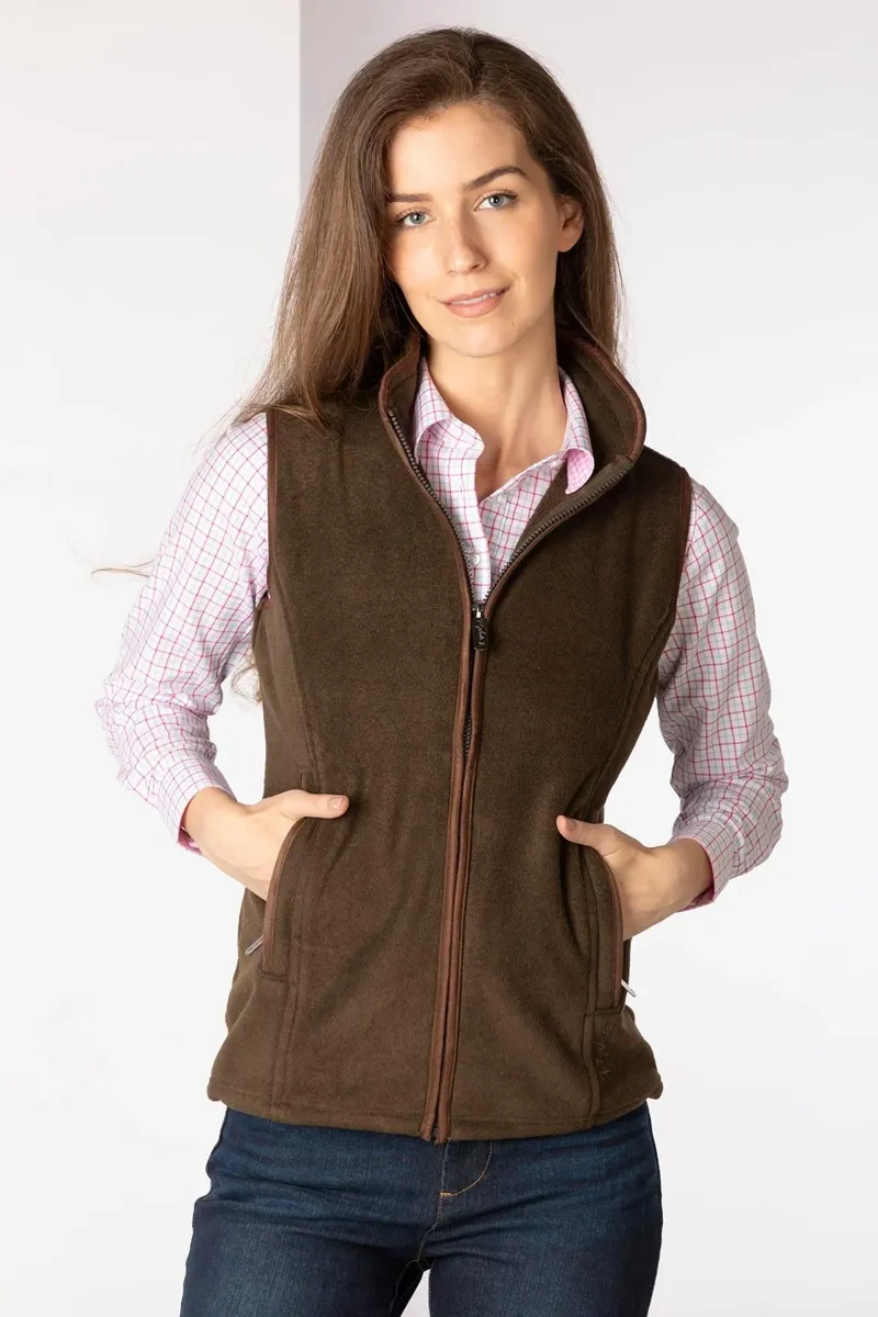 Rydale Ladies Huggate Premium Fleece Waistcoat - Bark