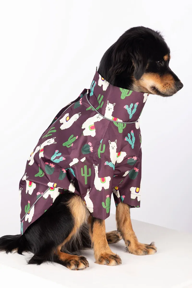 Rydale Yapham Patterned Dog Raincoats - Llama-1