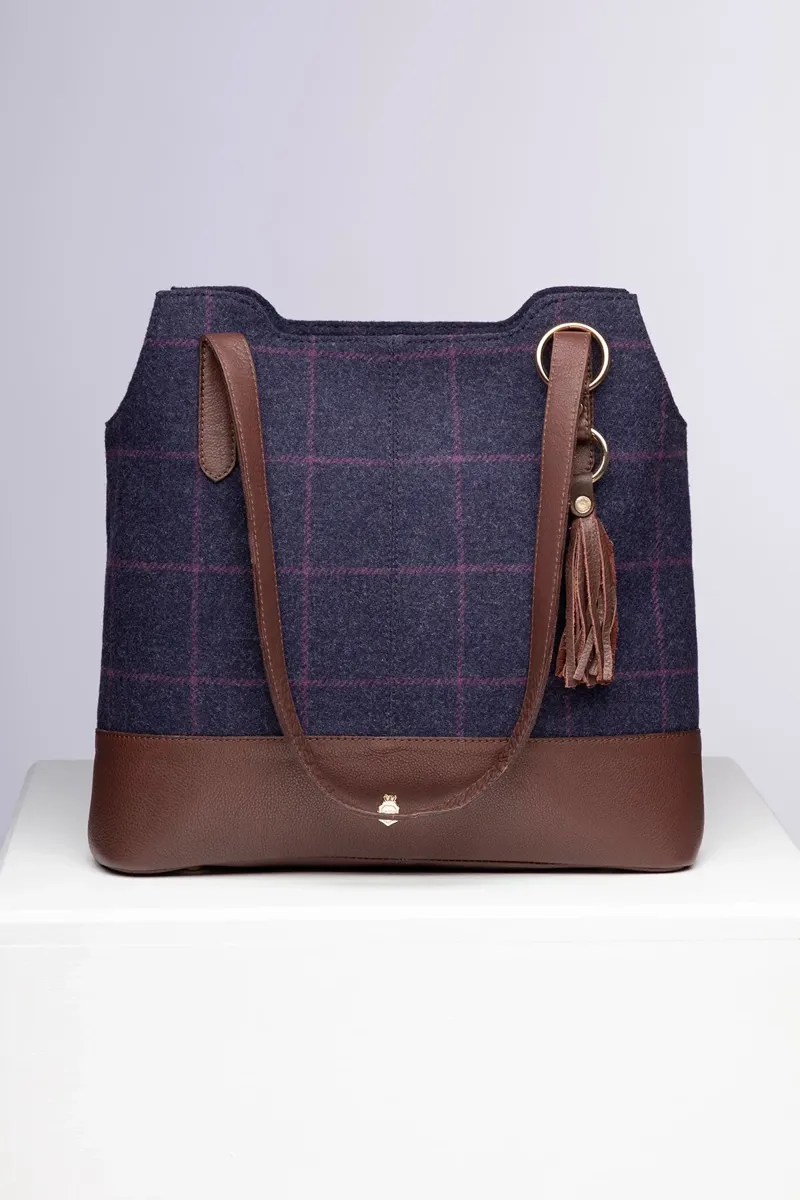 Rydale Ladies Helmsley Tweed Bucket Bag - Navy Tweed