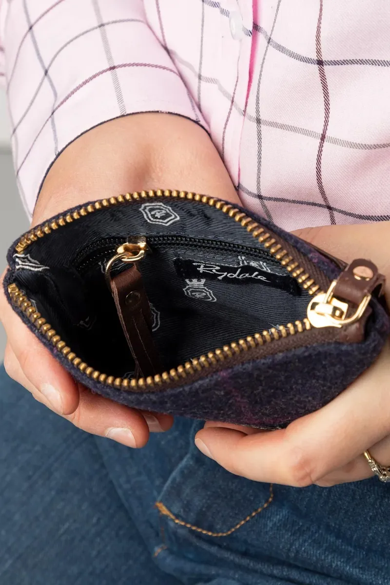 Rydale Ladies Helmsley Tweed Coin Purse - Navy Tweed-5