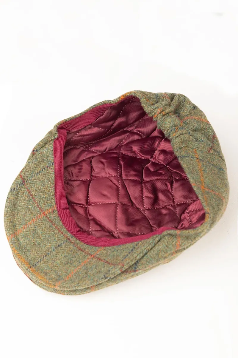 Rydale Terrington Tweed Flat Cap - Green Check-3
