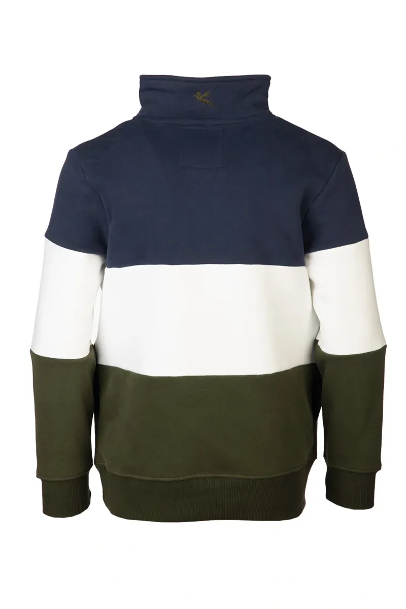 Rydale Byland Kids Sweatshirt - Navy/White/Olive-1