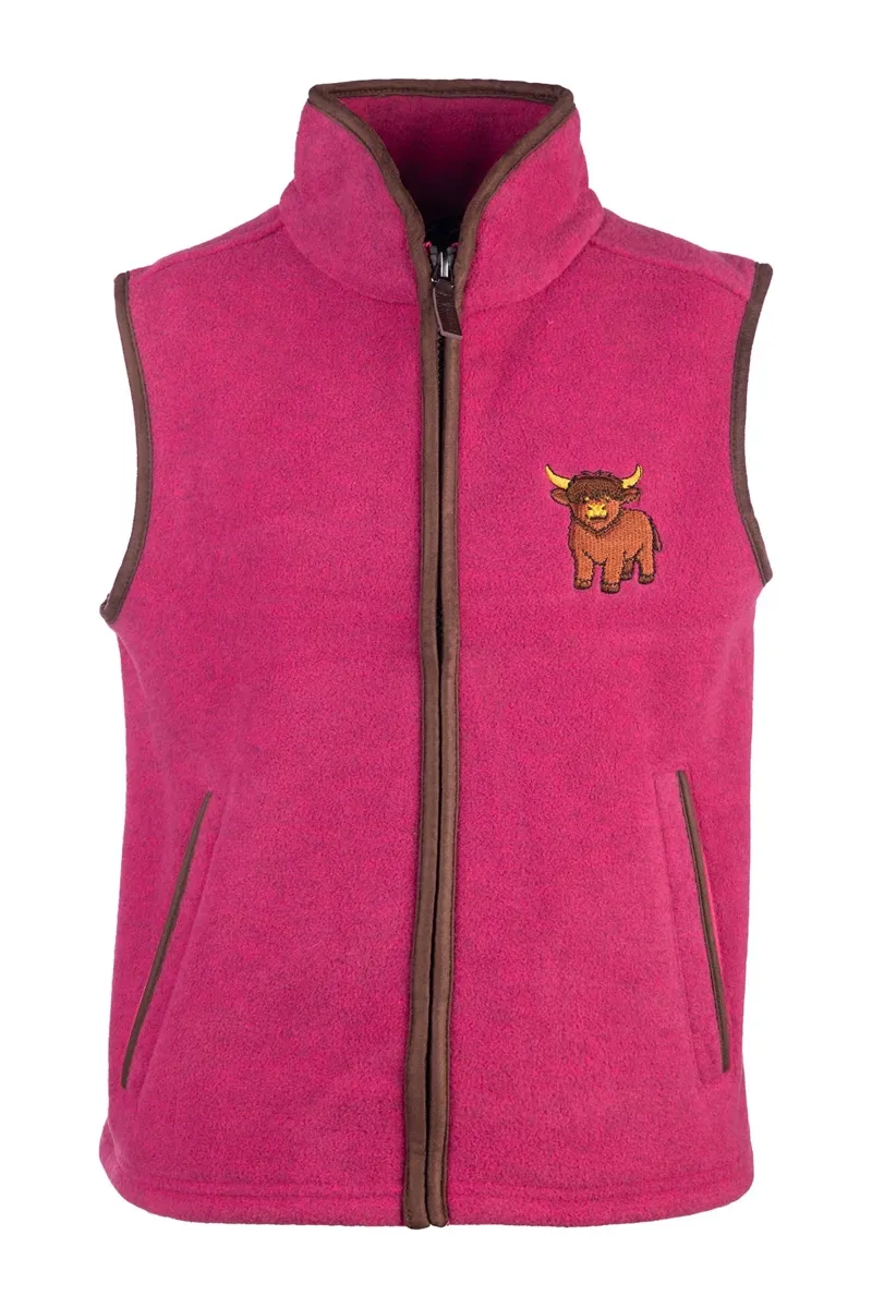 Rydale Junior Huggate Fleece Waistcoat - Highland Cow Pink