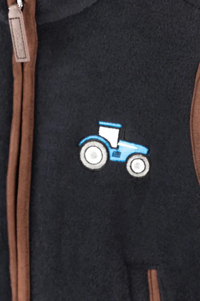 Rydale Huggate Kid's Mini Fleece Waistcoat - Tractor Ink/Blue-2