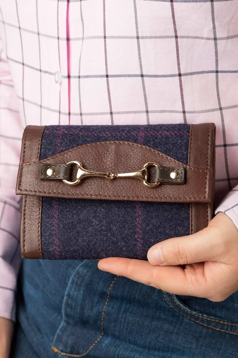 Rydale Ladies Helmsley Tweed Trifold Purse - Navy Tweed-2
