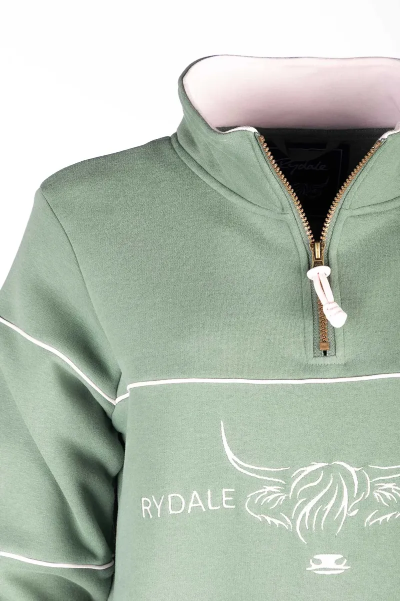 Rydale Ladies Byland Highland Cow Sweatshirt - Thyme-3